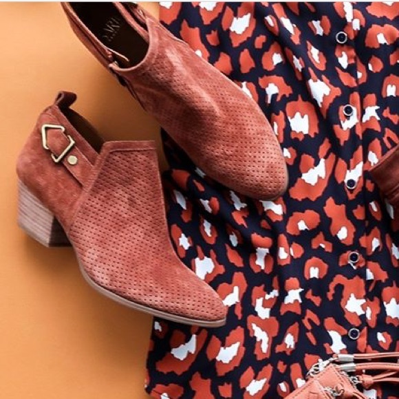Franco Sarto Shoes - Franco Sarto Dakota Perforated Suede Bootie